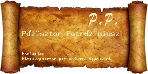 Pásztor Petróniusz névjegykártya